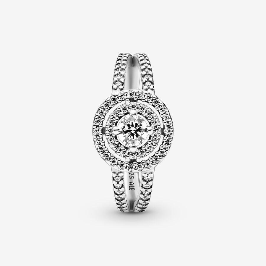 Sparkling Double Halo Ring
